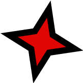 Red star on a black background.